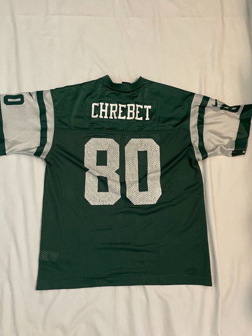 New York Jets Jersey Wayne Chrebet #80 Green Youth Large Nike Preowned